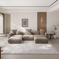 Ensemble de canapés modulaires nordiques en tissu en forme de L, mousse haute densité, respirant, confortable, durable, design moderne, meubles pour la maison