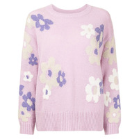 Tricot personnalisé OEM ODM pour femmes Haut en tricot à motif jacquard Pull tricoté surdimensionné à manches longues Pull vêtements d'hiver pour femmes
