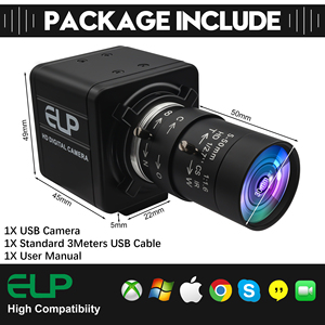 Caméra ELP Global Shutter Zoom 10x Mise au point manuelle Ouverture ajustée Haute vitesse <span class=keywords><strong>720P</strong></span> <span class=keywords><strong>60fps</strong></span> HD <span class=keywords><strong>Webcam</strong></span> PC pour conférence - Product Image 5