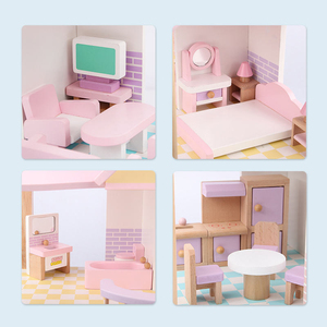 EDULAND OEM ODM CPC CE <span class=keywords><strong>Casa</strong></span> <span class=keywords><strong>de</strong></span> Muñecas <span class=keywords><strong>de</strong></span> Madera Rosa para Niños, Juguete <span class=keywords><strong>de</strong></span> Muebles <span class=keywords><strong>de</strong></span> Juego <span class=keywords><strong>de</strong></span> Imitación, Casas <span class=keywords><strong>de</strong></span> Madera, Juguete <span class=keywords><strong>de</strong></span> Imitación - Product Image 4