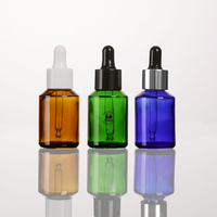 Flacon compte-gouttes en verre dépoli à épaule inclinée de 30 ml (1 oz) avec compte-gouttes noir