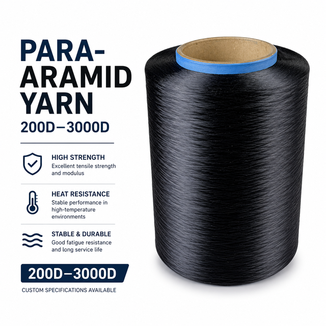 Black Para Aramid Yarn 200D-3000D High Strength Reinforcement Fiber for Optical Cable Strength Members