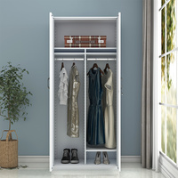 Meubles de maison/bureau en acier à 2 portes, armoire de rangement réglable pour vêtements, tringle à suspendre, pour le salon scolaire