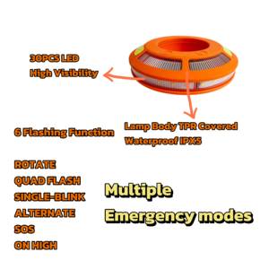 Luz de Advertencia de Tráfico LED Recargable Azul Ámbar Rojo con Carga Tipo-C, Baliza Estroboscópica de Seguridad Vial, Lámpara de Comando - Product Image 5