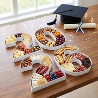 Boîte en carton durable de 15 pouces en forme de chiffre 2026, plateau remplissable, planche à charcuterie, décoration de fête pour cupcakes et douceurs