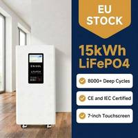 Stock UE, garantie 5-10 ans, batterie LiFePO4 15 kWh, 51,2 V 300 Ah, stockage d'énergie solaire sur pied
