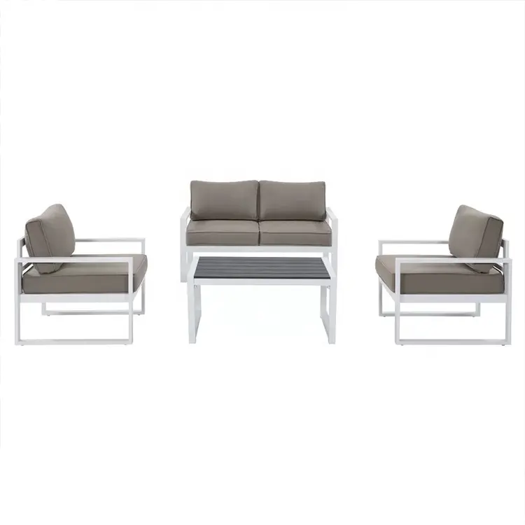 4PCS outdoor sectional aluminum lounge sofa garden furniture sofa set patio hotel living room sofas bedroom furniture