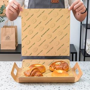Customize Design Eco-friendly <b>Waxed</b> Greaseproof PE Coating Recyclable Sandwich Bread Wrap Bread Sandwich <b>Paper</b> Packaging - Product Image 1