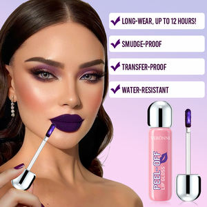 <span class=keywords><strong>Tinta</strong></span> <span class=keywords><strong>Labbra</strong></span> Opaca in 6 Colori, Rossetto Liquido Peel-Off Impermeabile e Duraturo, Lucidalabbra Senza Sbiadimento - Product Image 2