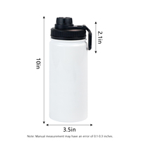 사용자 정의 로고 휴대용 18oz 22oz 32oz 이중 벽 절연 스테인레스 스틸 물병 승화 빈 병 손잡이 뚜껑