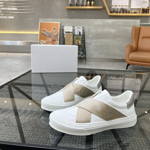 Baskets décontractées pour hommes en cuir de vachette véritable avec bande élastique, légères, antidérapantes, tendance, style skate, Guangdong - Product Image 2