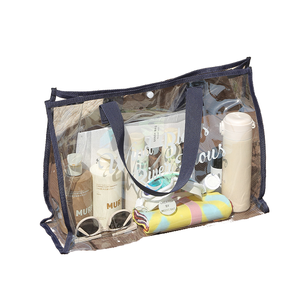 Bolsa de Viaje de Playa para Mujer, Estilo Veraniego, Capacidad Media, Bolso de Mano de PVC, Resistente al Agua, Cierre Abierto, Estilo Moderno - Product Image 4