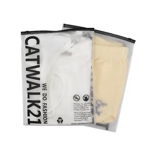 Màu đen mờ Dây Kéo Túi <span class=keywords><strong>PP</strong></span> với thiết kế logo tùy chỉnh bao bì in dây kéo túi zip khóa túi để đóng gói - Product Image 1