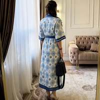 Robe chemise imprimée boutonnée pour femme, nouvelle collection, manches mi-longues, ceinture, robe maxi décontractée, robe de plage pour les vacances