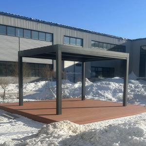 Offre spéciale Gazebo extérieur <span class=keywords><strong>en</strong></span> aluminium motorisé 3x4 Pergola et pavillon cadre <span class=keywords><strong>en</strong></span> alliage <span class=keywords><strong>bois</strong></span> naturel traité sous pression pour patio balcon - Product Image 3