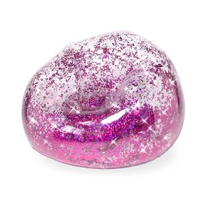 <b>Inflatable</b> Bean Bag <b>Sofa</b> 110x80 Cm Transparent Purple Glitter Soft Seat For Indoor Outdoor Use Adult Modern Design - Product Image 5
