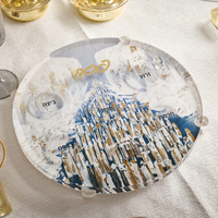 service pour Pessah Pièce judaïque Élégant plateau central pour les fêtes Choix de l'hôte Acrylique Onyx Assiette de Seder