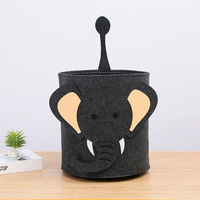 Seau à linge pliable en feutre au design de dessin animé, capacité de 34 L, pour le rangement des vêtements sales, outils multifonctions, maison, salon