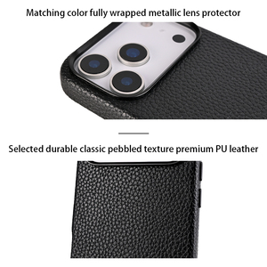 Thấp moq chịu nước thiết kế lớp hạ bì bìa PU Pebble da đầy đủ bọc từ trường hợp điện thoại cho Iphone 17 Pro Max không khí - Product Image 3