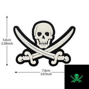 Badge en caoutchouc souple résistant à l'eau 3D American Seal NAVY SEALS Pirate Skull Jolly Rogers pour brassard, taille personnalisable - Product Image 4