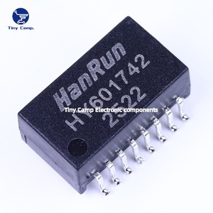 Transformateur d'impulsions réseau SMD 16P HanRun HY601742 pour isolation Ethernet 100 Mbps à port unique - Product Image 4