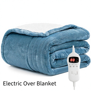 Couverture chauffante électrique en flanelle douce et sherpa, 10 réglages de chaleur, arrêt automatique 1 à 10 heures, 120*160cm, commande mécanique, <span class=keywords><strong>chauffage</strong></span> rapide - Product Image 5