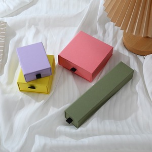 กล่องใส่เครื่องประดับแบบลิ้นชักรักษ์โลกบุผ้ากำมะหยี่ พร้อมบรรจุภัณฑ์กระดาษสีตามสั่งสำหรับแหวน ต่างหู สร้อยคอ - Product Image 2