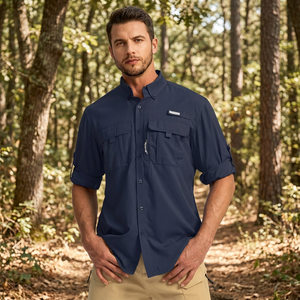 Custom Logo Sublimation Printed Sun Protection Anti UV UPF 50+ Quick Dry 100% Cotton Long Sleeve Button-Up Fishing Shirt for Men - Product Image 3