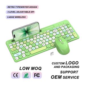Teclado Inalámbrico de 100 Teclas Coloridas, Diseño Ergonómico, 2.4ghz, Teclado Numérico USB para PC/Escritorio y Portátil, en Stock, Retro - Product Image 1