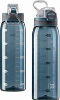 Bouteille d'eau transparente personnalisable avec logo, à large ouverture pour boire directement, avec couvercle rond pour fruits et glaçons, idéale pour la gym et l'école