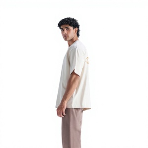 Camiseta de Jersey de Manga Corta con Cuello Redondo, Informal, Cómoda, de Algodón, Talla Grande para Hombre, 320 g - Product Image 3