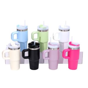 Stainless Steel Insulated Tumbler 14oz 20oz With Handle Straw Travel Mug - Product Image 4