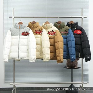 Blouson Bomber Streetwear Hiver Homme/<span class=keywords><strong>Femme</strong></span> <span class=keywords><strong>The</strong></span> <span class=keywords><strong>North</strong></span> <span class=keywords><strong>Face</strong></span> 23FW avec Grand Logo Brodé Contrastant, Duvet de Canard Blanc 700 Fill Power, Modèle Couple - Product Image 2