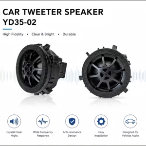 ทวีตเตอร์โดมผ้าไหม 35 มม. 20 วัตต์ RMS 4 โอห์ม สำหรับรถยนต์ ความถี่สูง อะไหล่เครื่องเสียงรถยนต์ ผลิตจากโรงงาน OEM - Product Image 2