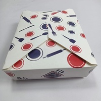Emballages personnalisés écologiques imperméables gaufrés pour frites à emporter, pliants jetables pour hamburgers et fritures de restauration rapide
