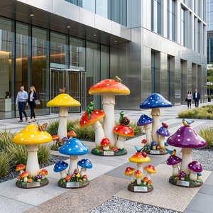 Escultura de Hongo de FRP Grande Personalizada de Fábrica Profesional, Estatua de Alto Brillo para Exhibición, <span class=keywords><strong>Atrio</strong></span>, Decoración Navideña - Product Image 1