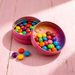 Boîte ronde en métal avec couvercle en <span class=keywords><strong>spirale</strong></span> à double couche pour tablettes d'accessoires de bonbons Conception à l'épreuve des enfants pour éviter toute ouverture involontaire - Product Image 6