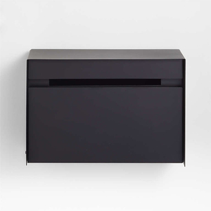 JH-Mech-Boîte <span class=keywords><strong>aux</strong></span> lettres murale moderne en fer à revêtement noir pour la collecte du courrier, cadre coulissant sûr pour l'extérieur - Product Image 1