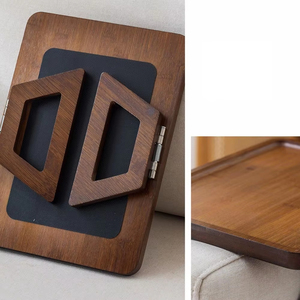 Table pliante en bois pour canapé, gain de place, antidérapante, à clipser sur le bras du canapé, support latéral pratique, haute capacité de charge - Product Image 5