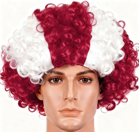 Perruque Afro pour supporters de sport, idéale pour les matchs de football, les défilés de carnaval, les fêtes d'Halloween, les cosplay et comme accessoire photo. Vente en gros.