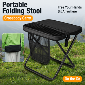 Portable <b>Folding</b> Camping <b>Stool</b> Backpack Lightweight Collapsible Chair with Carry Bag for Outdoor Sports Travel - Product Image 3