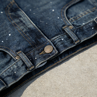 Shorts en jean délavé sur mesure pour hommes, style streetwear, avec strass et impression à chaud, coupe ample, respirant, service OEM/ODM