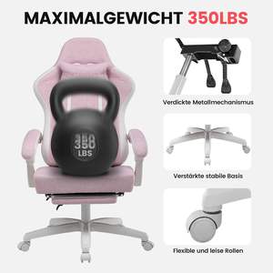 Silla para juegos, 1 pieza, Envío Gratis, silla ajustable para juegos, cuero PU, nailon, ordenador, Silla para jugadores, carreras, rosa con reposapiés - Product Image 4