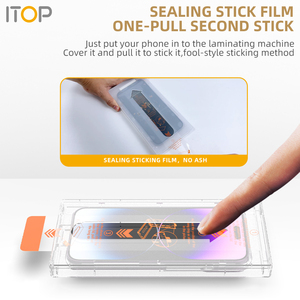 ITop chống bụi kính cường lực bảo vệ màn hình với khay cài đặt cho Iphone 14 Pro Max 13 Pro 12 Mini - Product Image 3