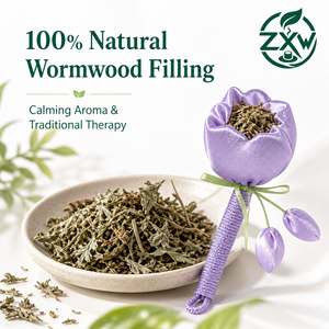 Marteau de <span class=keywords><strong>massage</strong></span> artisanal en satin de <span class=keywords><strong>tulipe</strong></span> et armoise pour femmes, cadeau de festival, bâton de <span class=keywords><strong>massage</strong></span> traditionnel à l'armoise pour la santé, thérapie du cuir chevelu - Product Image 3