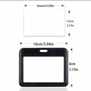 Porte-cartes rigides horizontaux en gros, avec couvercle coulissant vierge, badges nominatifs en plastique ABS à clipser, permis de travail, cartes d'identité des employés - Product Image 4