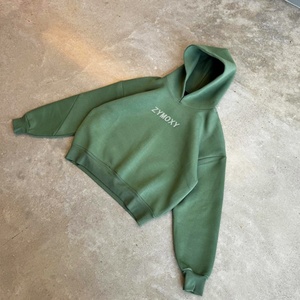 Sweat à capuche pour homme de haute qualité, coupe ample et oversize, vert, 500gsm 600gsm, avec logo personnalisé du fabricant pour marque de vêtements - Product Image 3
