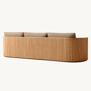 Giardino Teak divano Set Villa moderni mobili da <span class=keywords><strong>esterno</strong></span> Hotel Patio impermeabile divano Resort in legno divano appartamento mobili da balcone - Product Image 5