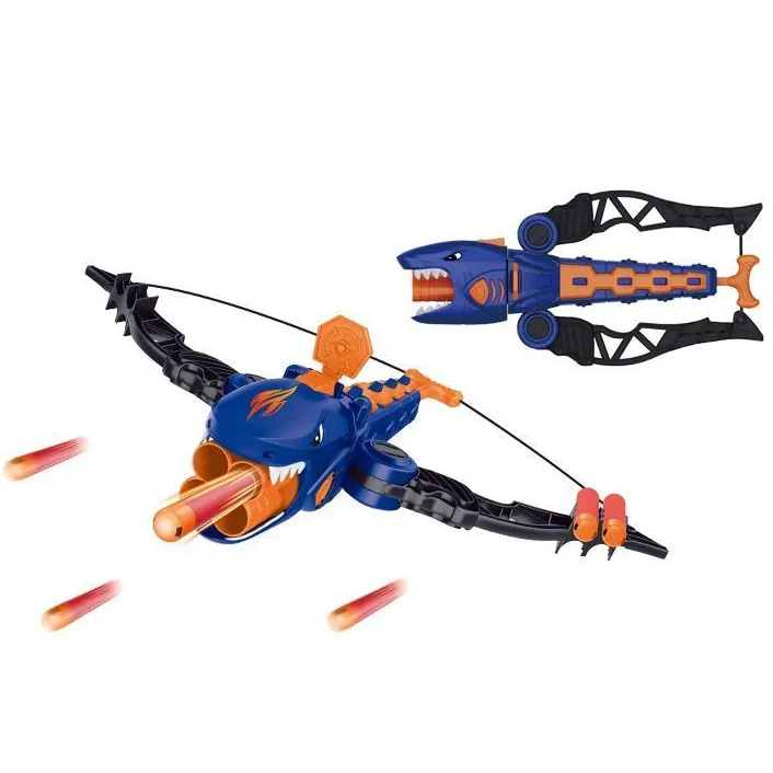 Spielzeug Kinder Sportspiel zeug Eva Soft Bullet Airsoft Schieß spiel Shark Bow Launcher Pfeil und Bogen