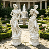Estátua Clássica Europeia em Mármore Branco em Tamanho Real, Esculpida à Mão, Estátua de Senhora Durável para Jardim Externo